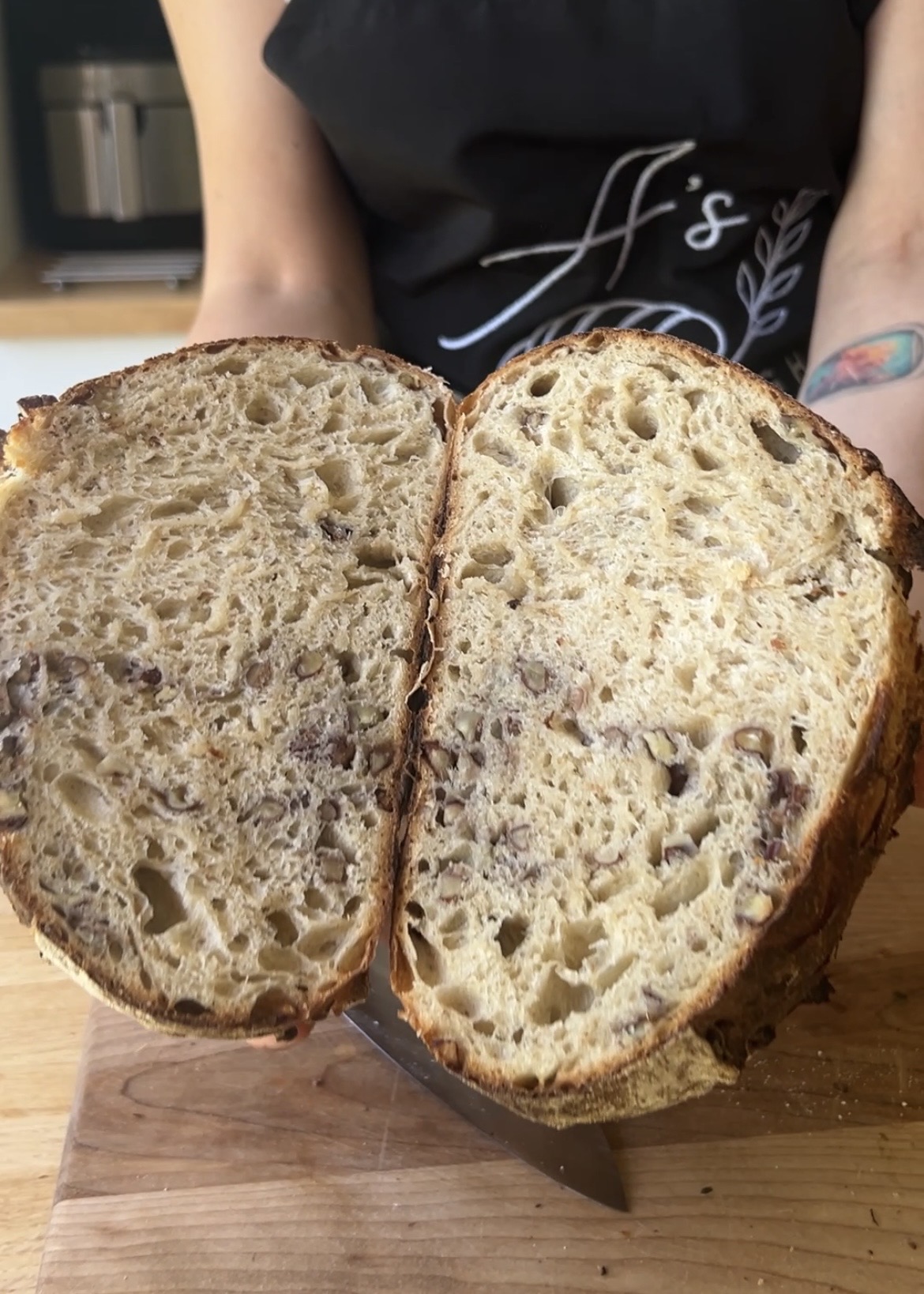 Maple pecan sourdough crumb